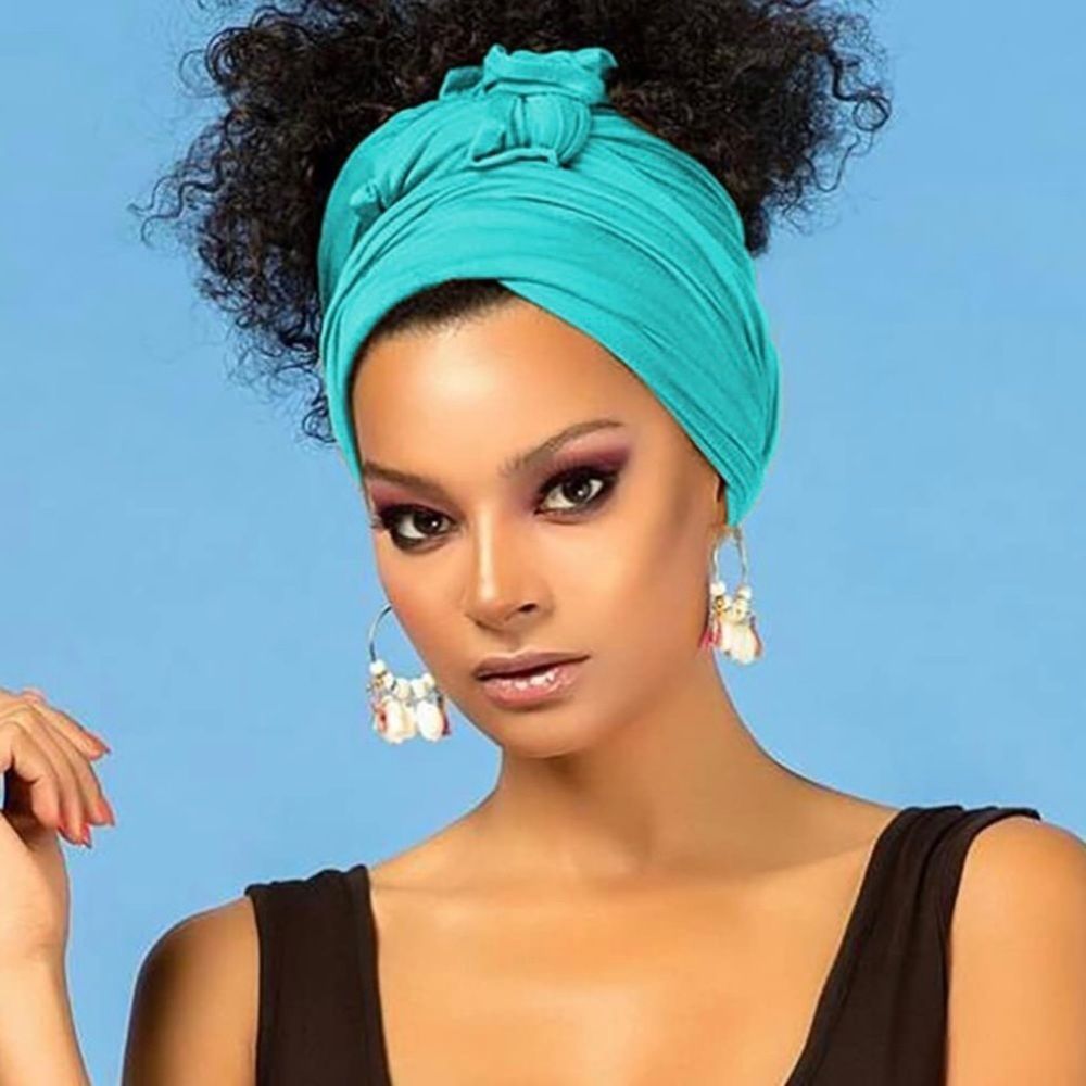 Turquoise Head Wraps for Women Stretch Head wraps Scarf Soft Jersey Head Sca…​​